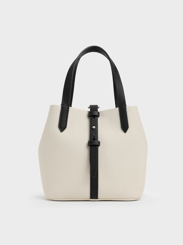 Mini Beryl Two-Tone Bucket Bag, Multi Cream, hi-res