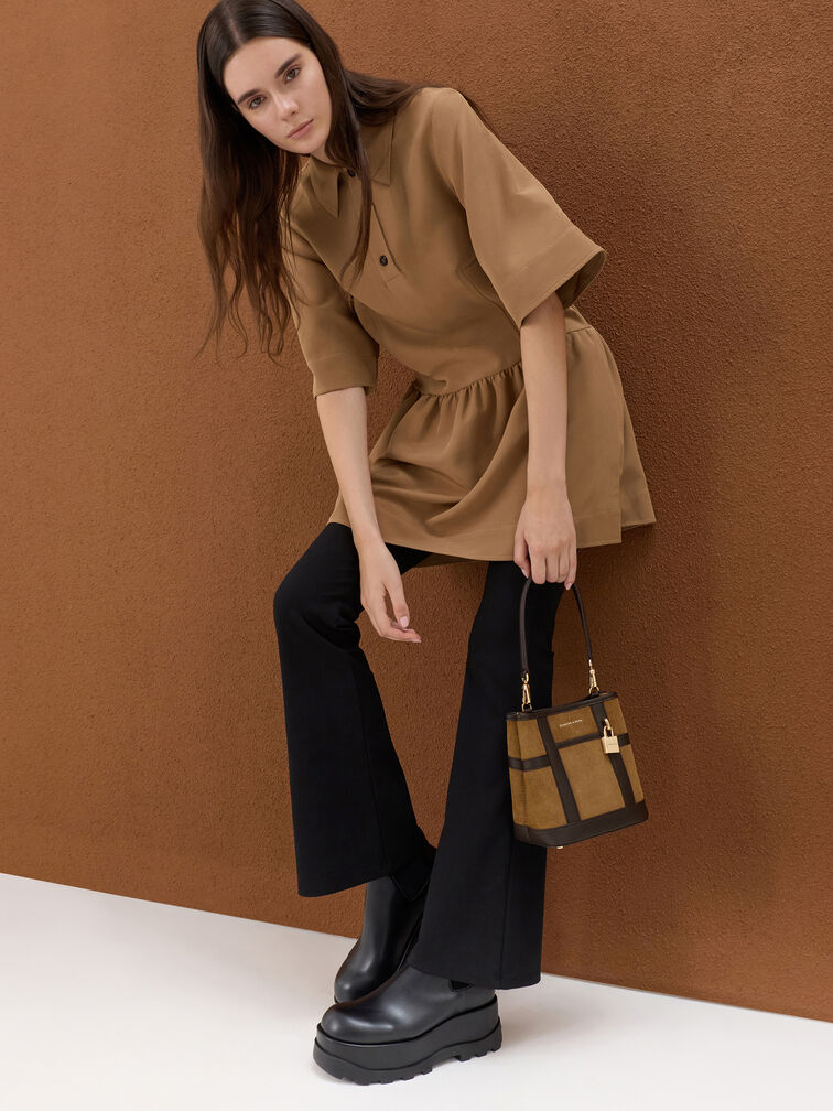 Scottie Two-Tone Bucket Bag, Sahara Sand, hi-res