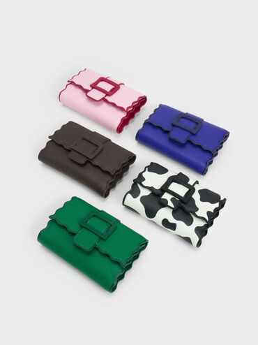 Waverly Scallop-Trim Wallet, Dark Moss, hi-res