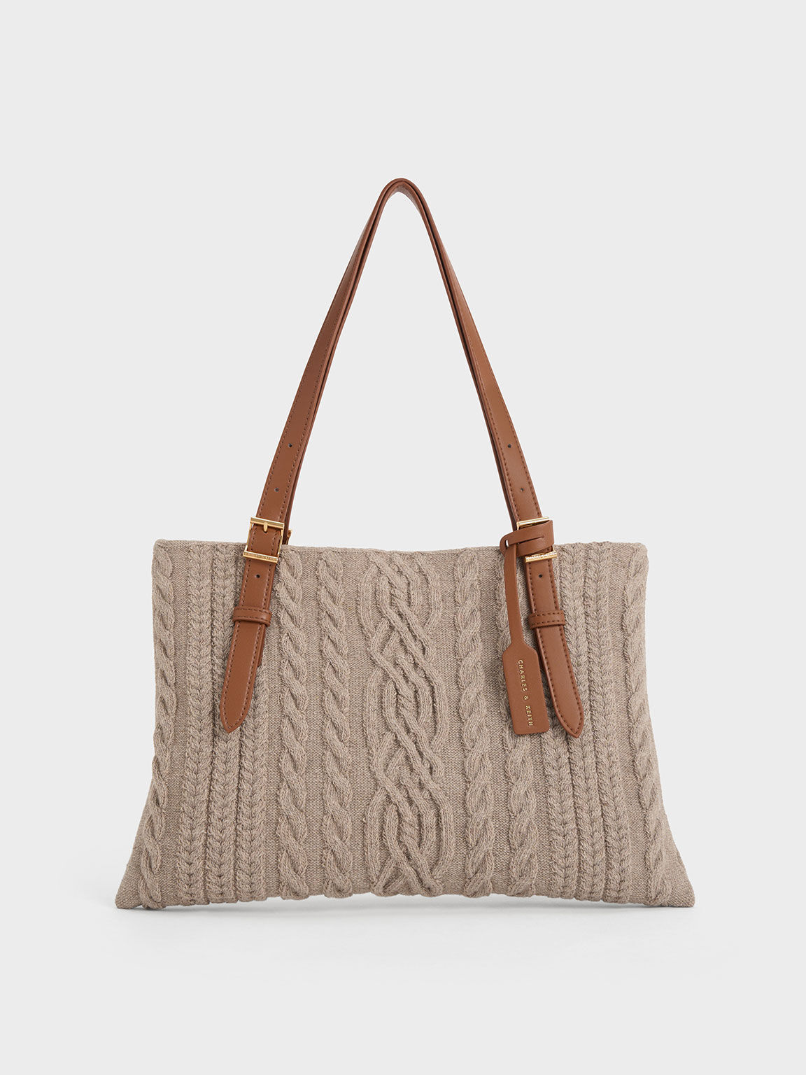 Apolline Textured Tote Bag Taupe