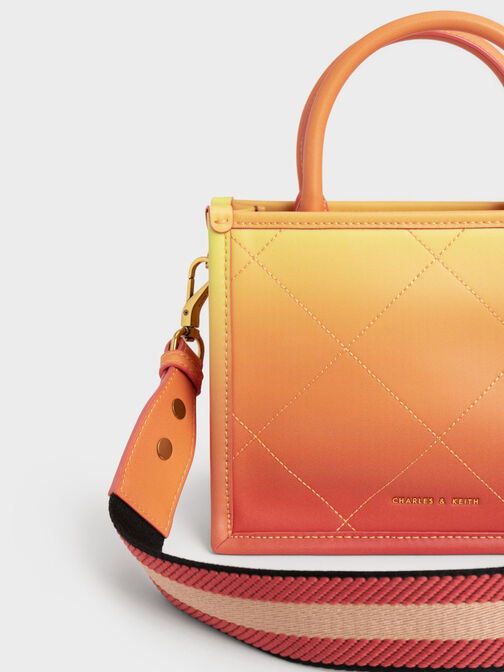 Celia Quilted Double Handle Tote Bag, Sunset, hi-res