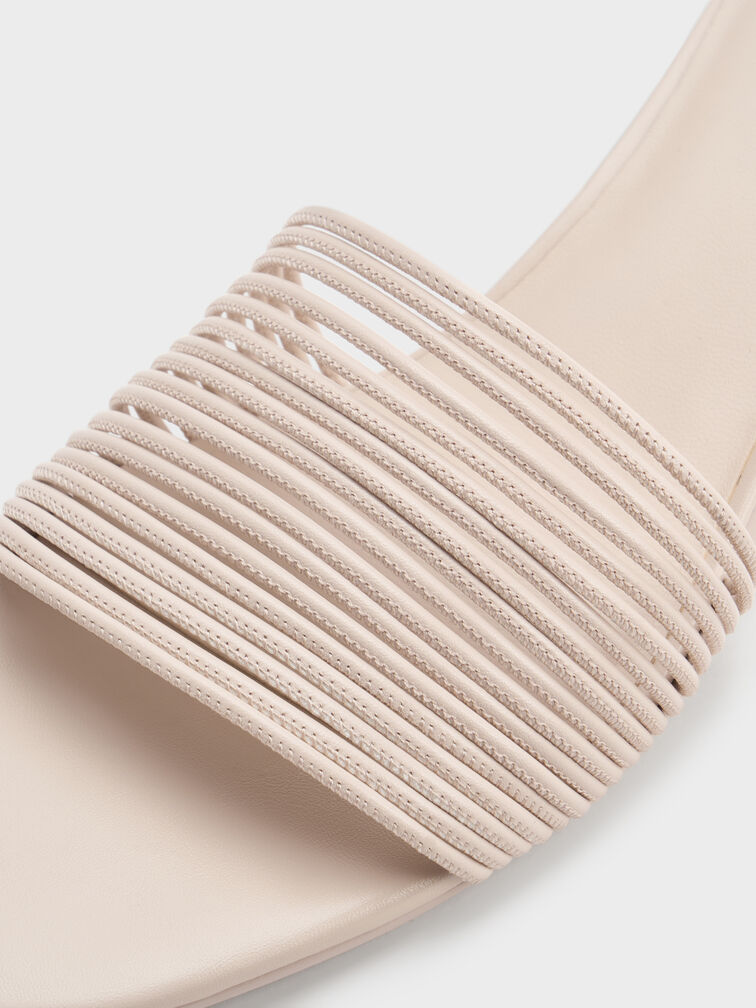 Fianna Strappy Kitten-Heel Mules, Beige, hi-res