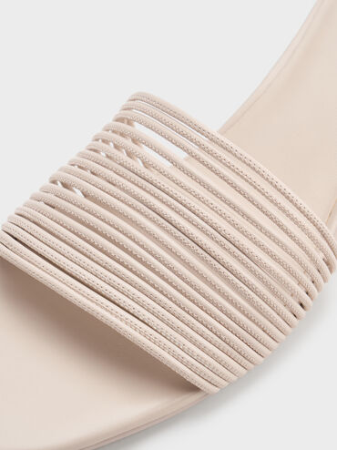 Fianna Strappy Kitten-Heel Mules, Beige, hi-res