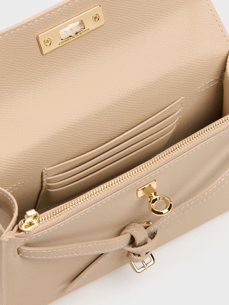 Tricha Knotted-Belt Top Handle Bag, Sand Beige, hi-res