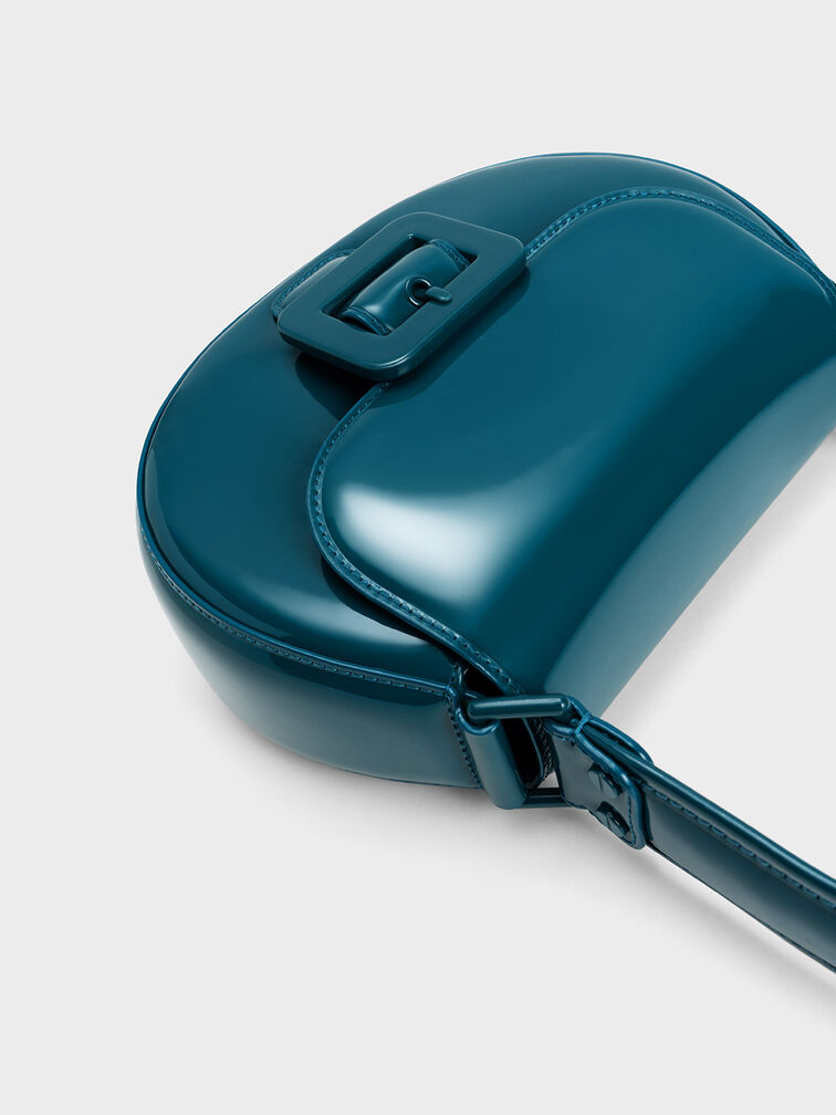 Lula Patent Buckled Bag, Turquoise, hi-res