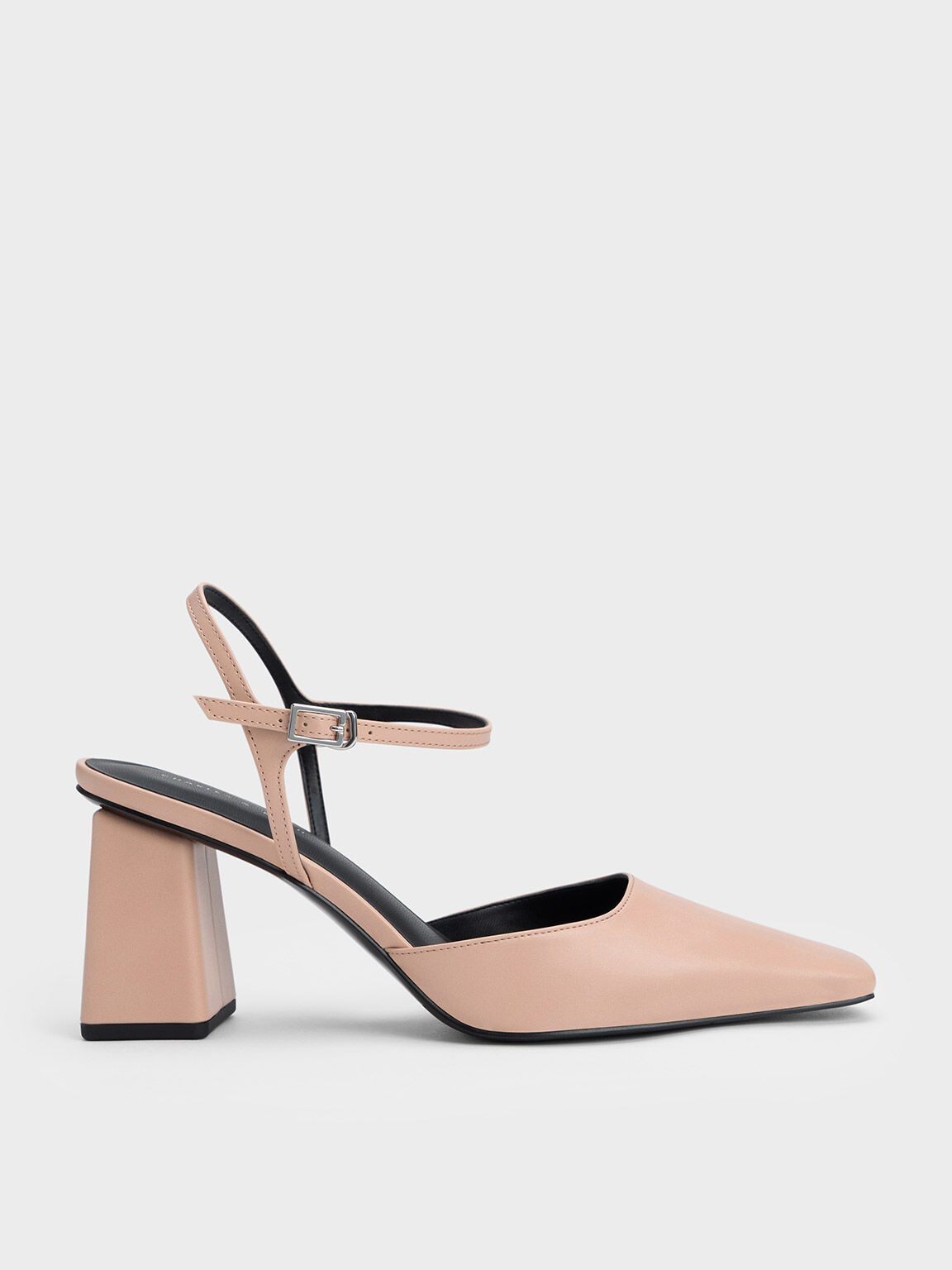 Tapered Block Heel Pumps, Nude, hi-res