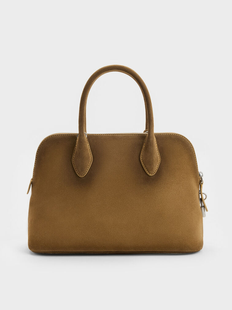 Large Ginevra Structured Bowling Bag, Sahara Sand, hi-res