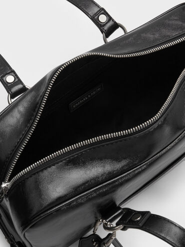 Tatiana Studded Shoulder Bag, Noir, hi-res