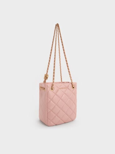 Alva Quilted Braided-Strap Shoulder Bag, Light Pink, hi-res