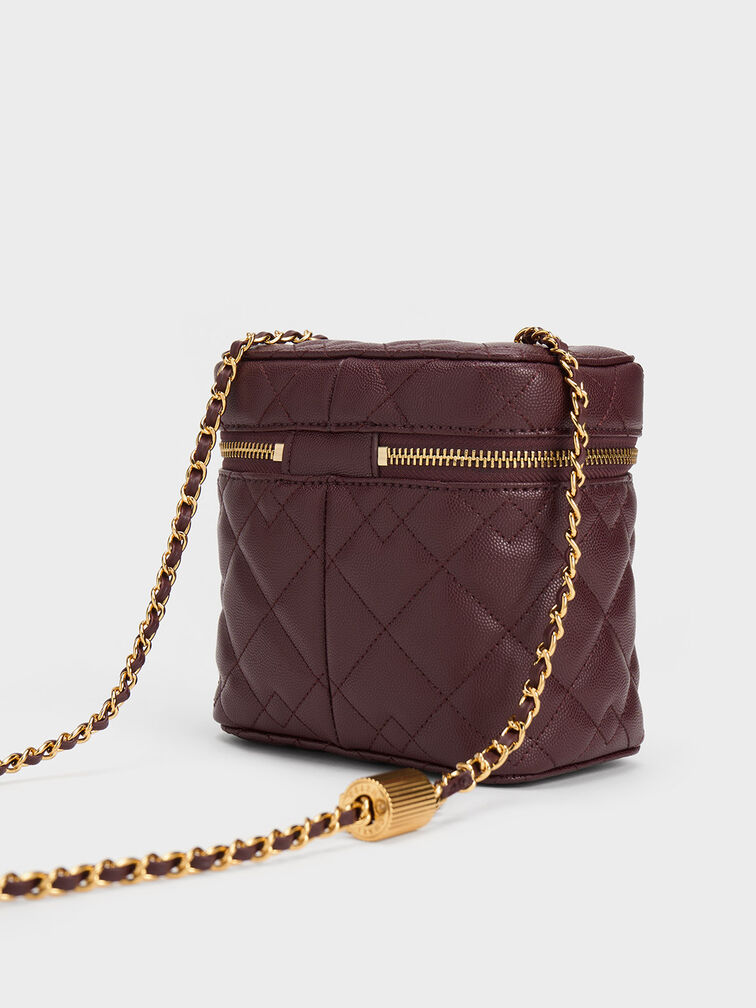Nezu Quilted Boxy Bag, Dark Chocolate, hi-res