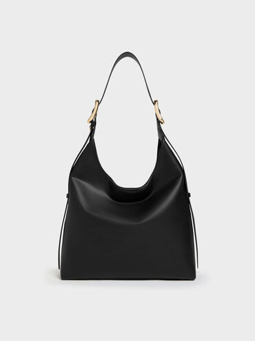 Aislin Hobo Bag, Black, hi-res