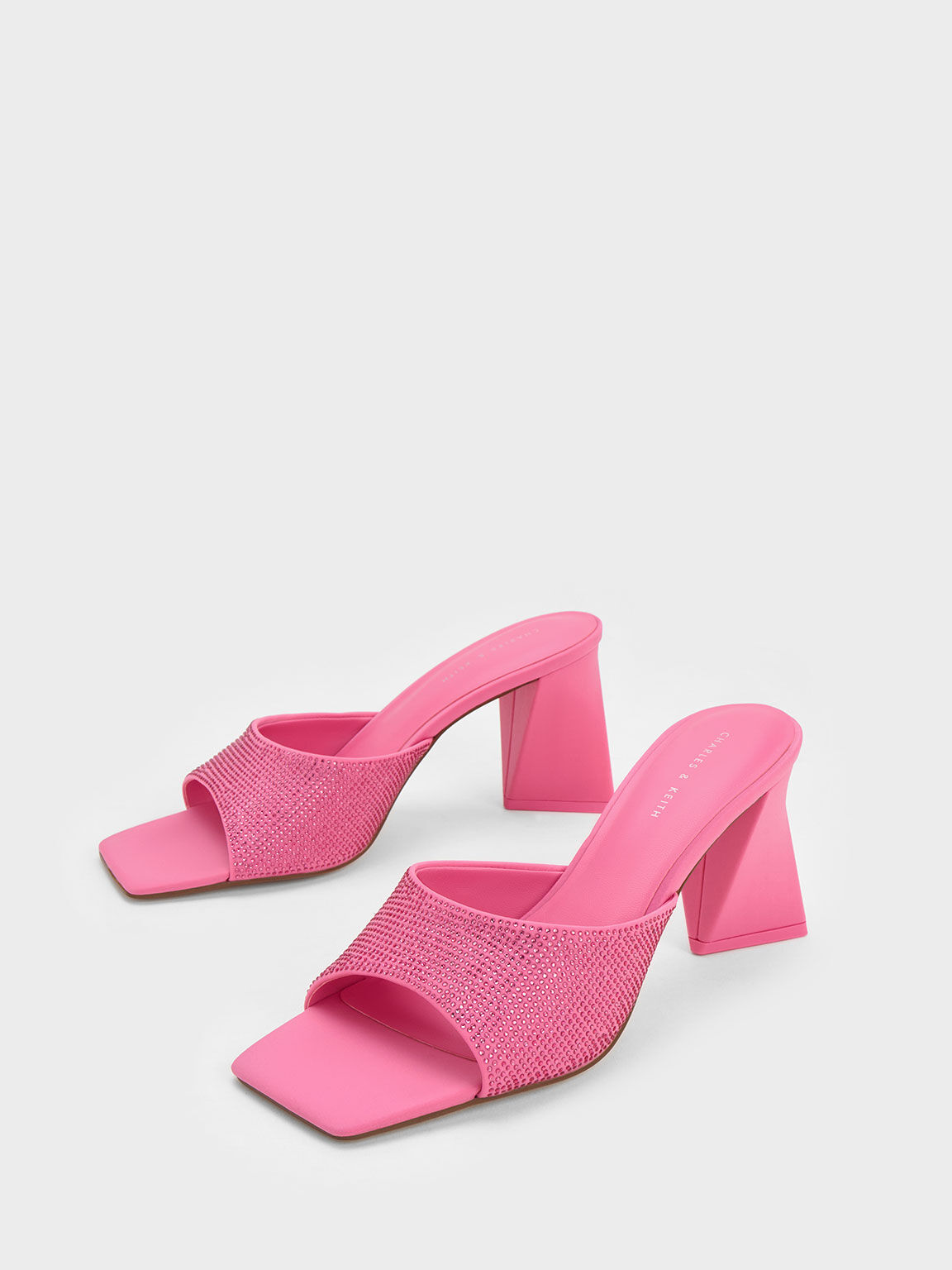 Pink heeled mules 2025