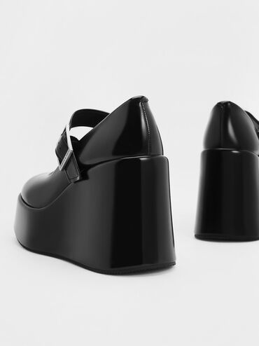 Cara Mary Jane Wedges, Black Box, hi-res