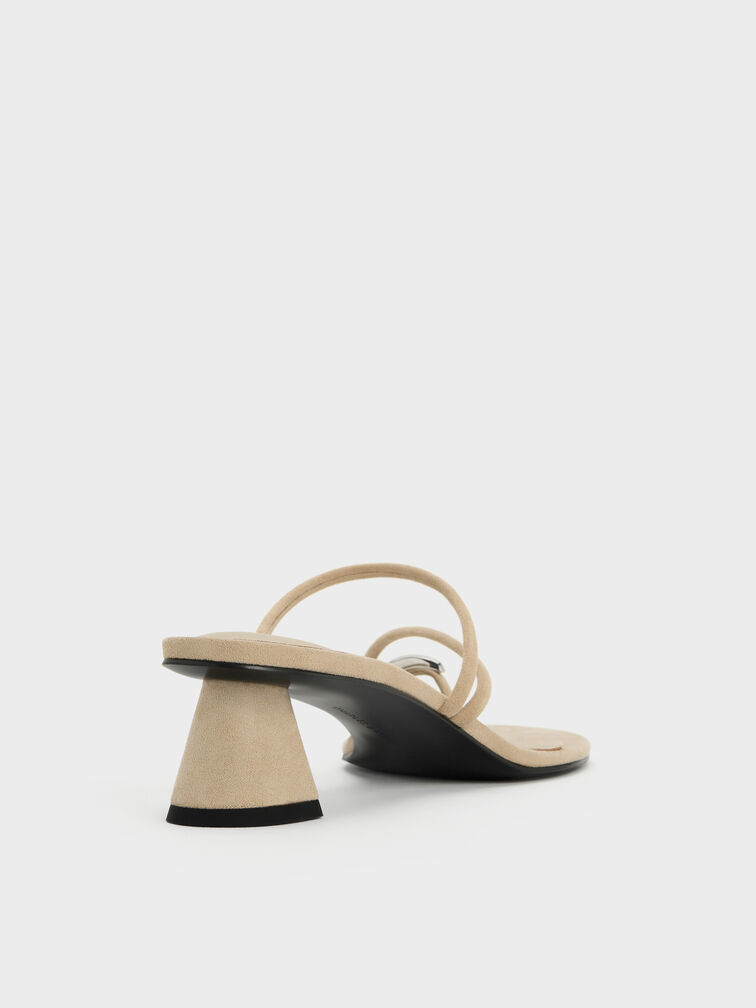 Faux Suede Toe-Ring Strappy Heels, Taupe2, hi-res