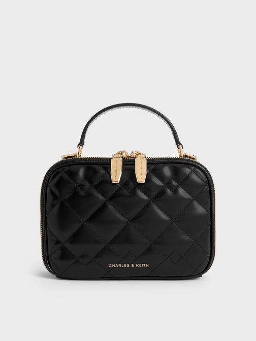 Duo Quilted Vanity Bag, Black, hi-res
