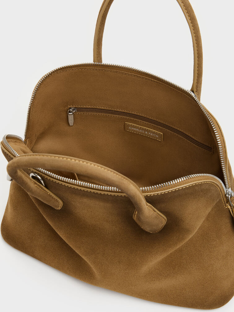 Large Ginevra Structured Bowling Bag, Sahara Sand, hi-res