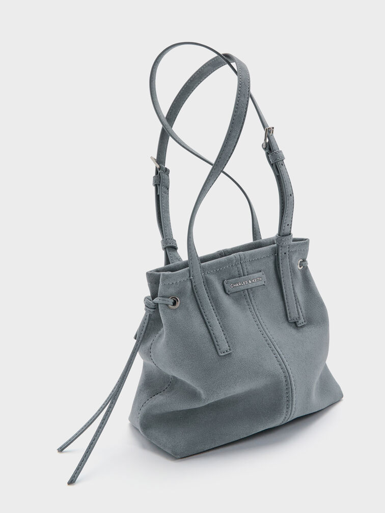 Noane Elongated-Handle Tote Bag, Smoky Blue, hi-res