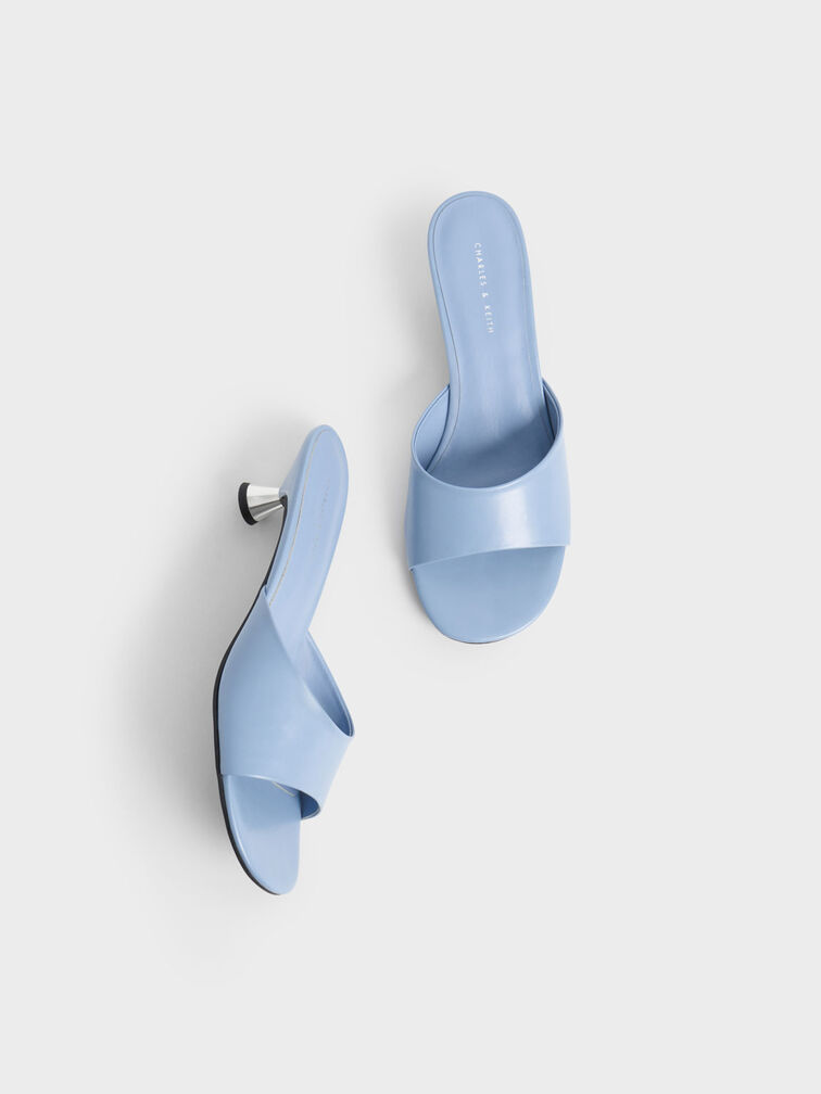 Spool Heel Mules, Slate Blue, hi-res