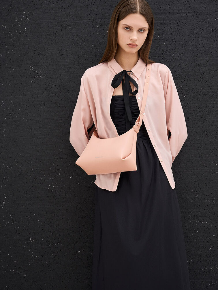 Aurelie Trapeze Hobo Bag, Pink, hi-res