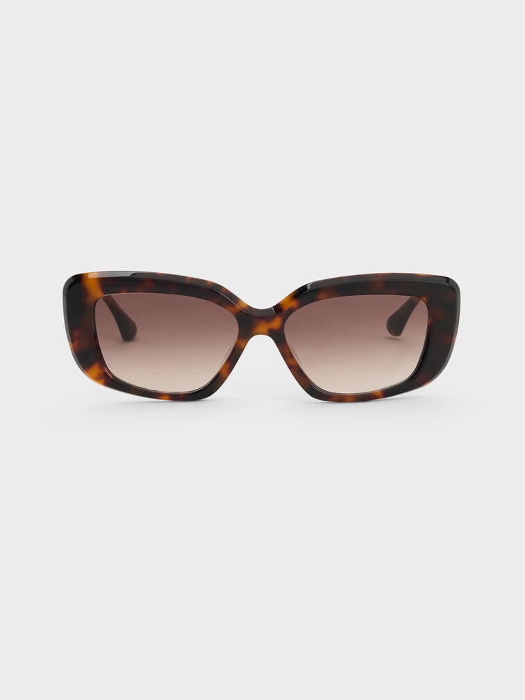 Alix Recycled Acetate Tortoiseshell Metallic-Accent Butterfly Sunglasses, T. Shell, hi-res