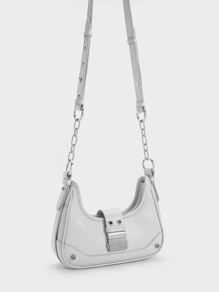 Winslet Belted Hobo Bag, Light Grey, hi-res