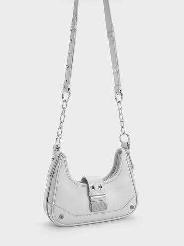 Winslet Belted Hobo Bag, Light Grey, hi-res