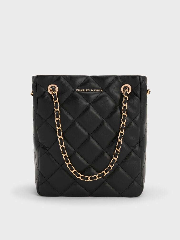 Alva Quilted Braided-Strap Shoulder Bag, Black, hi-res