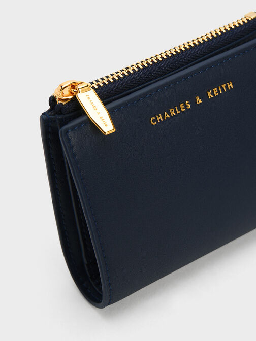 Harmonee Top Zip Small Wallet, Navy, hi-res