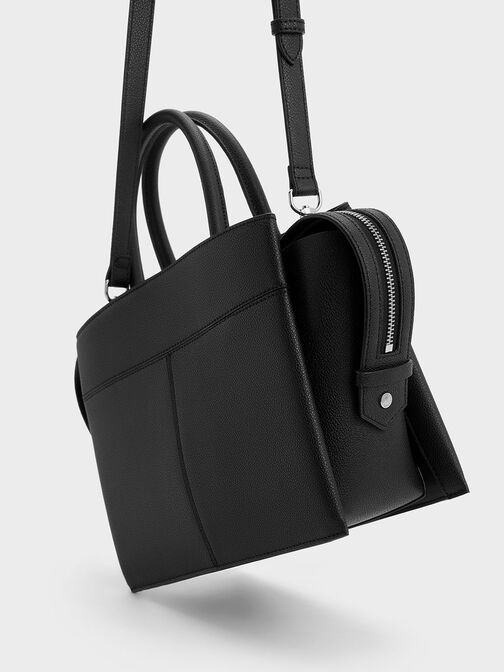 Anwen Trapeze Top Handle Bag, Noir, hi-res