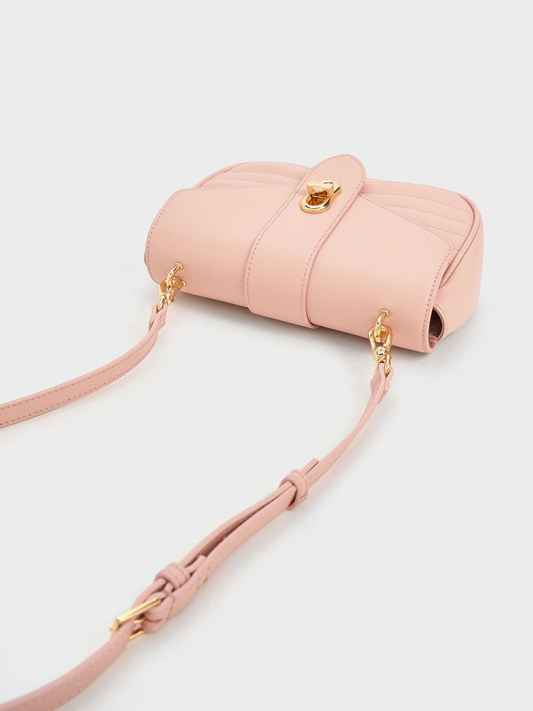 Aubrielle Panelled Crossbody Bag, Pink, hi-res