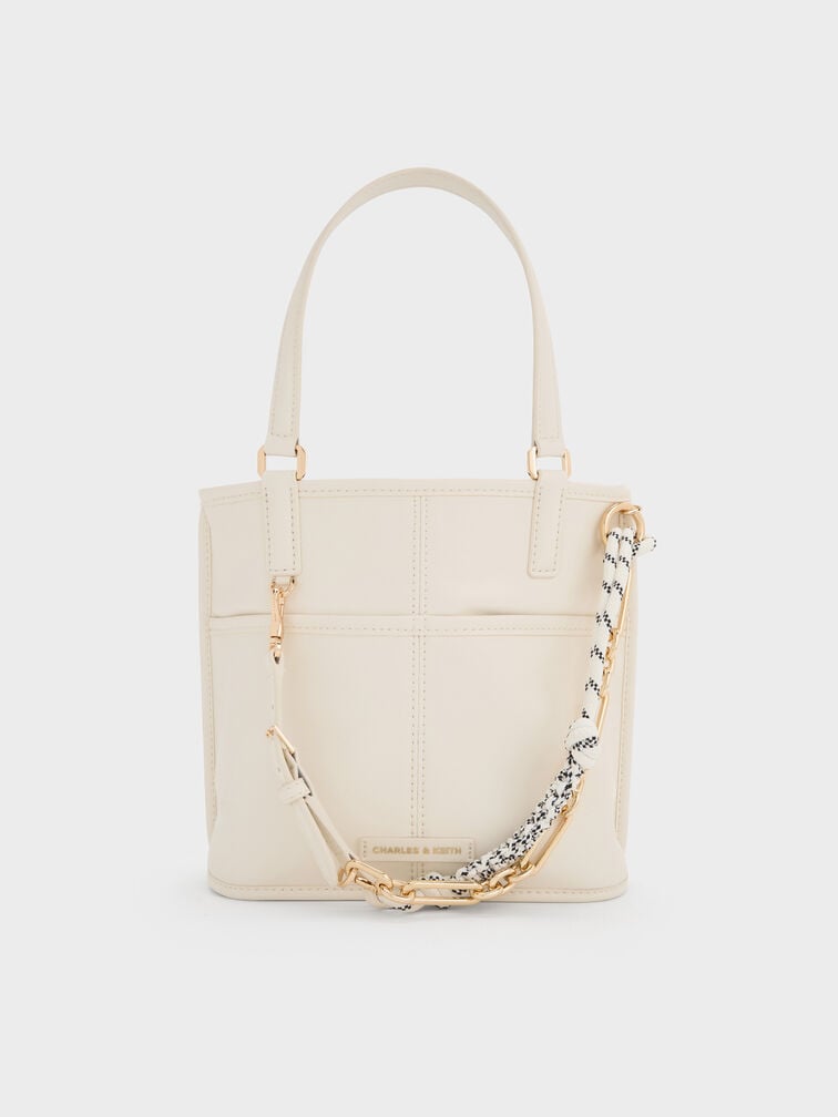Addison Knotted-Rope Reversible Tote Bag, Cream, hi-res
