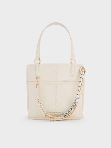 Addison Knotted-Rope Reversible Tote Bag, Cream, hi-res