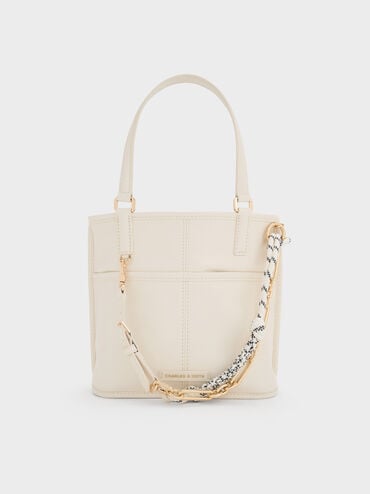Addison Knotted-Rope Reversible Tote Bag, Cream, hi-res