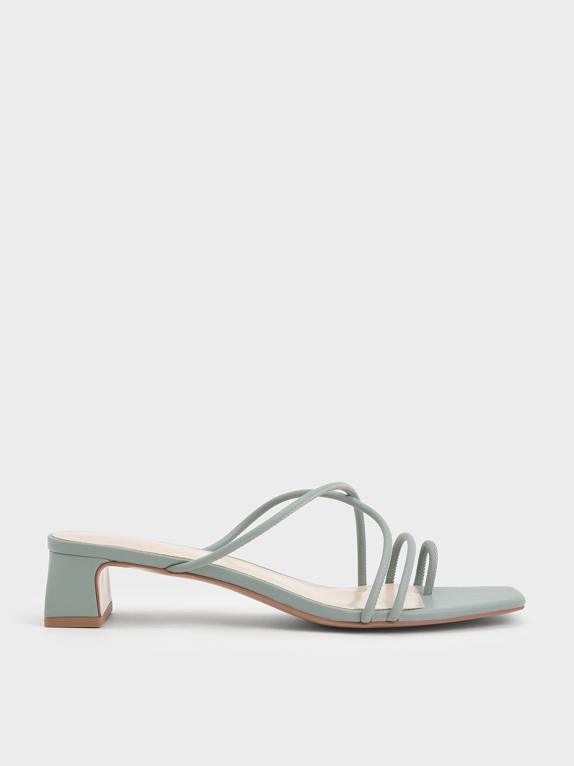 Strappy Toe Ring Sandals Sage Green