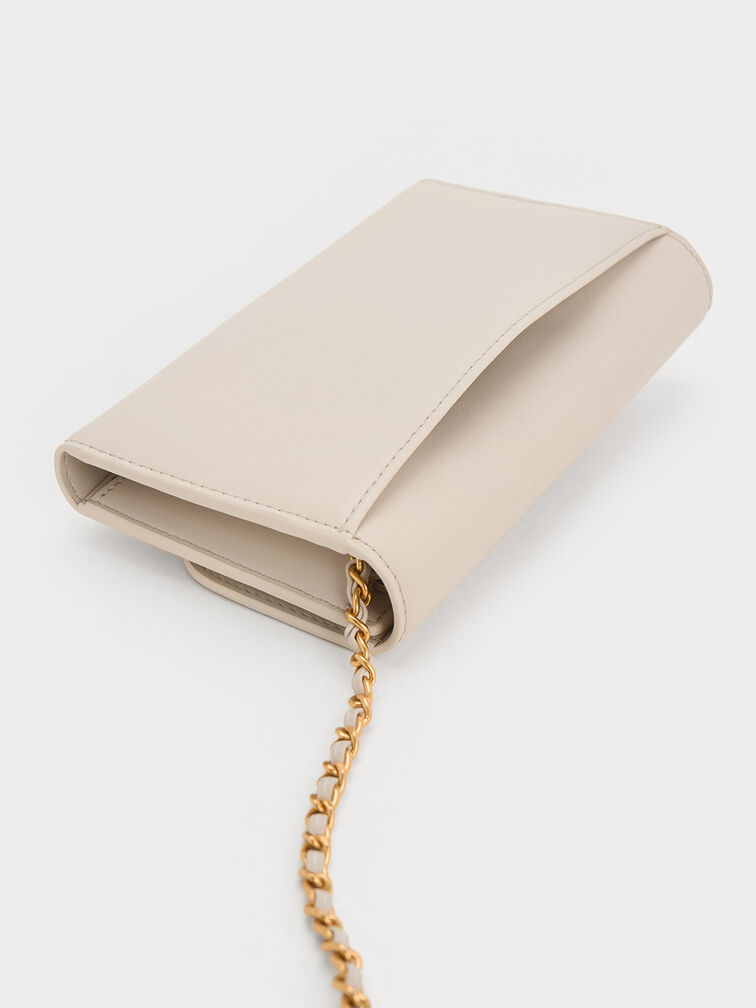 Octavia Front Flap Long Wallet, Ivory, hi-res