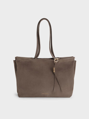XL Zephyr Tassel Tote Bag, Stone Grey, hi-res
