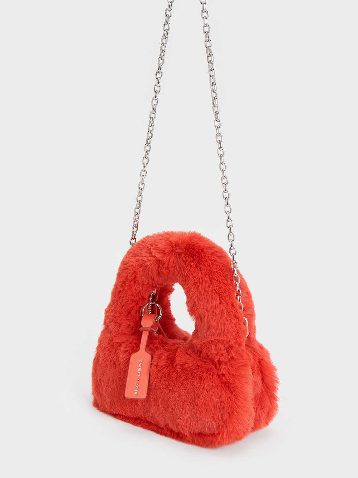 Orange fur shop bag
