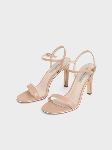 Back Strap Heeled Sandals, Nude, hi-res