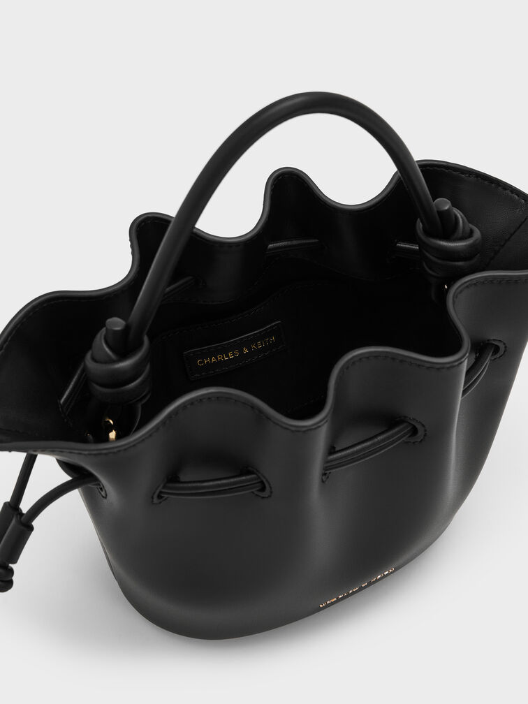 Sammie Drawstring Bucket Bag, Black, hi-res