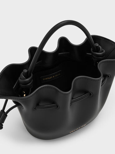 Sammie Drawstring Bucket Bag, Black, hi-res