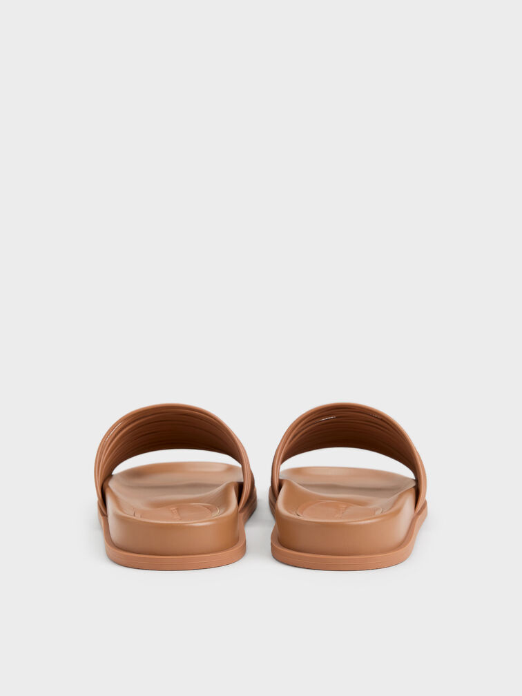 Fianna Strappy Slide Sandals, Tan, hi-res
