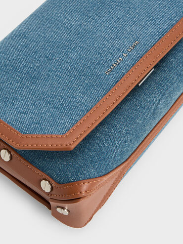 Clea Denim Chain-Handle Bag, Denim Blue, hi-res