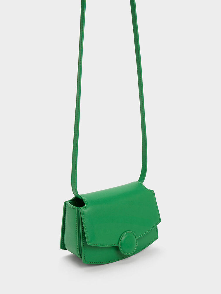 Clover Curved Shoulder Bag, Green, hi-res