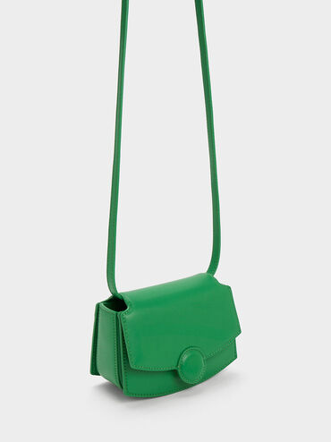 Clover Curved Shoulder Bag, Green, hi-res