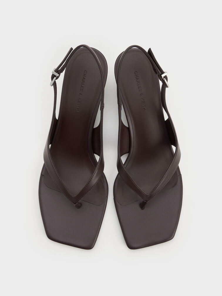 Slingback Thong Wedges, Burgundy, hi-res