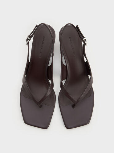 Slingback Thong Wedges, Burgundy, hi-res