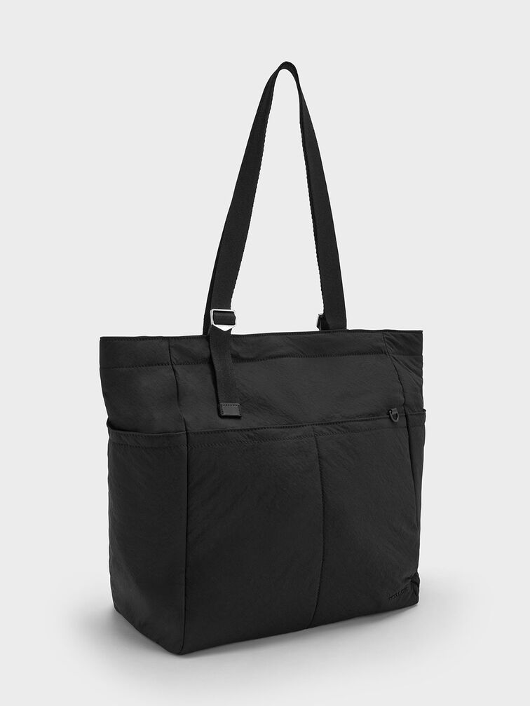 Soleil Nylon Tote Bag, Noir, hi-res