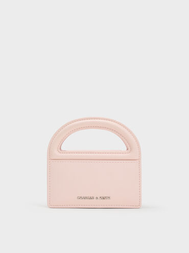 Reese Bow Top Handle Wristlet, Soft Pink, hi-res