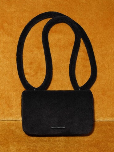 Loey Textured Crossbody Bag, Jet Black, hi-res