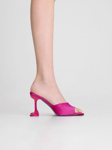 Celestine Sculptural Heel Mules, Fuchsia, hi-res